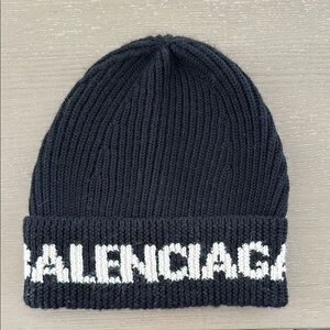 Balenciaga Black Knit Beanie